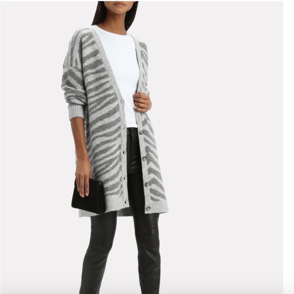 Intermix Nala Zebra Print Cardigan Sweater